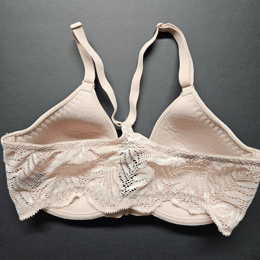 Natori Bra 32D 728309 Rose Lush Lace-Back Front-Closure Contour Racerback - Picture 3 of 7